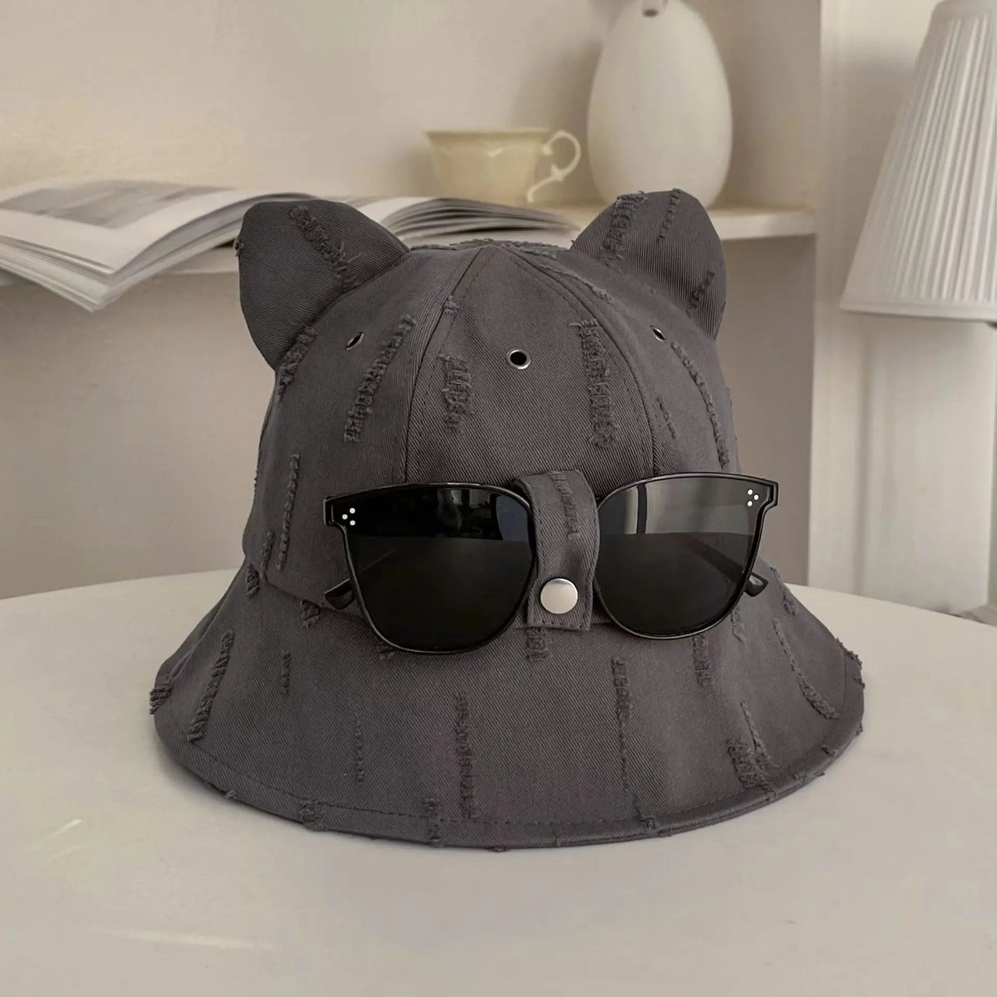 Cartoon Bucket Hat With Glasses