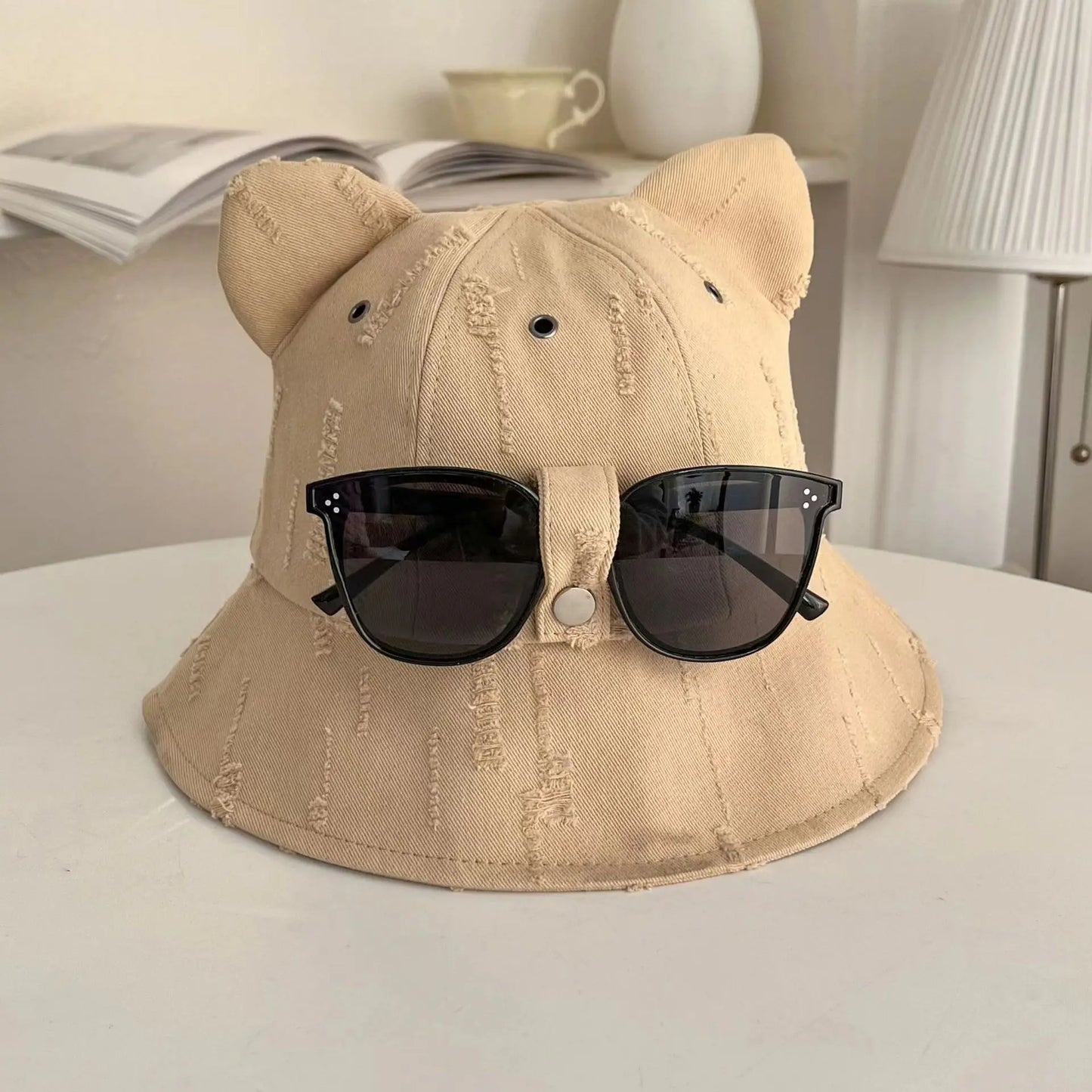 Cartoon Bucket Hat With Glasses
