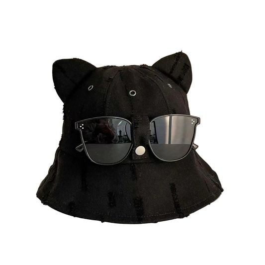 Cartoon Bucket Hat With Glasses