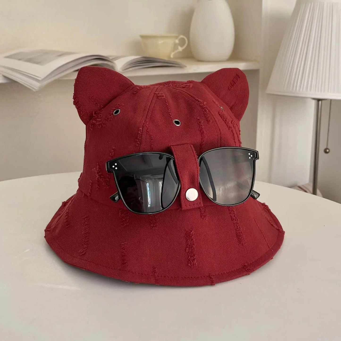 Cartoon Bucket Hat With Glasses