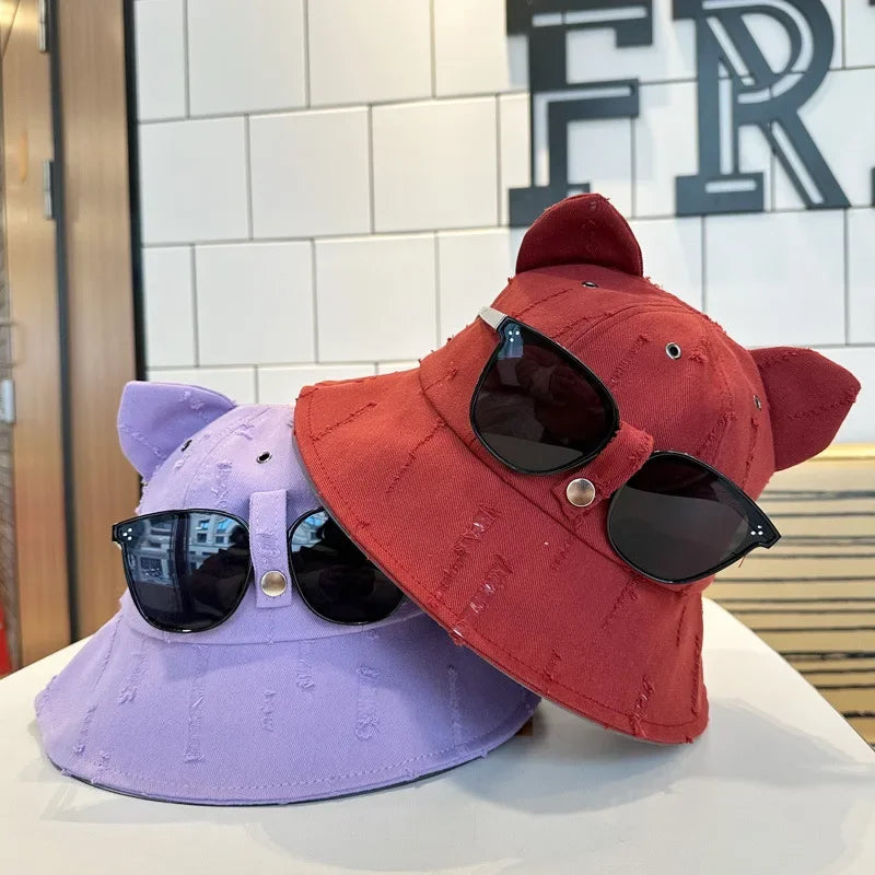 Cartoon Bucket Hat With Glasses