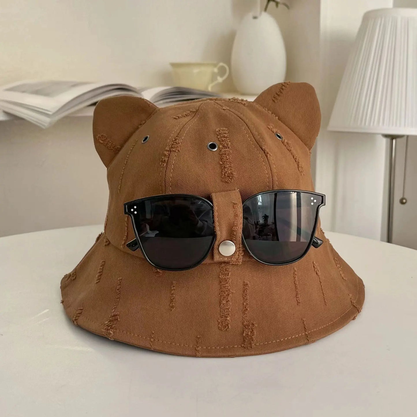 Cartoon Bucket Hat With Glasses
